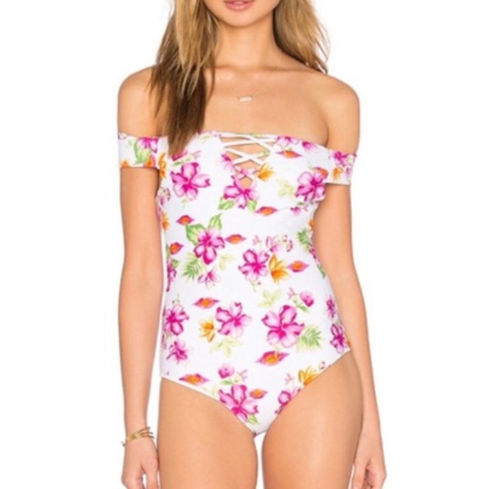 frankies bikinis off the shoulder one piece